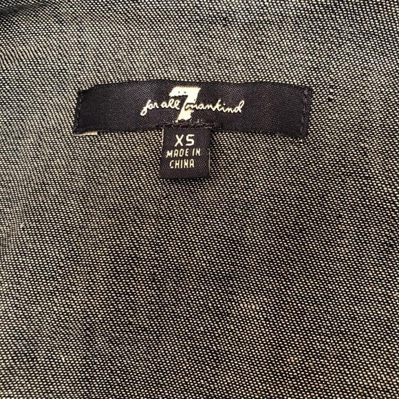 7 for all Mankind Denim Jumpsuit Zip Front Long Sleeve Bootcut XS - Picture 9 of 16